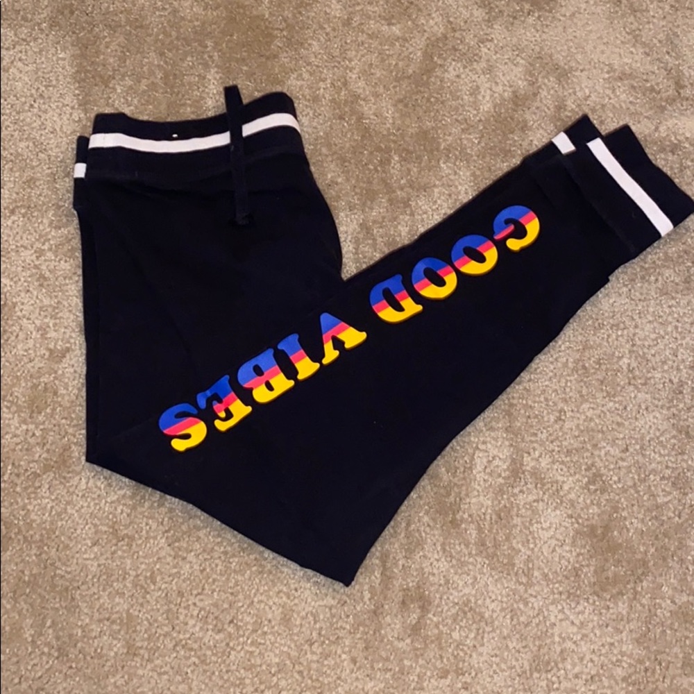 Victoria secret pink “Good Vibes” black leggings